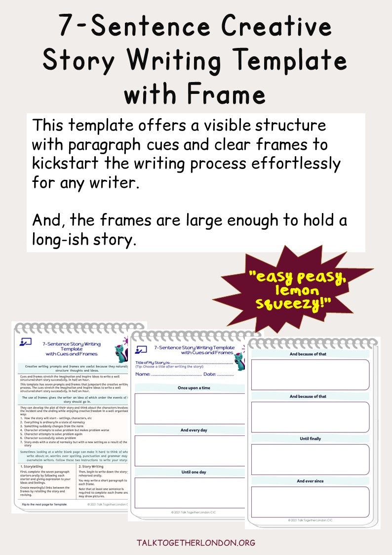 TTLCIC-7-Sentence Creative Story Writing Template with Frame