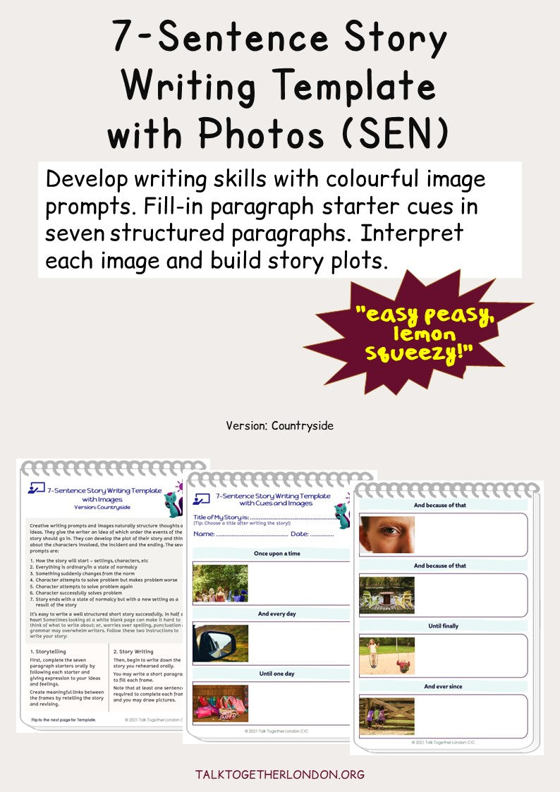 TTLCIC - 7-Sentence Story Writing Template with Photos (SEN) - Countryside