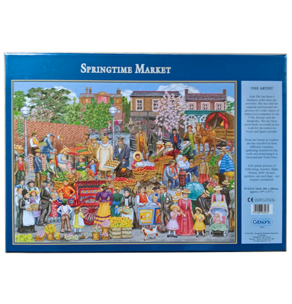 Springtime Market Puzzle (500 Pieces), back cover